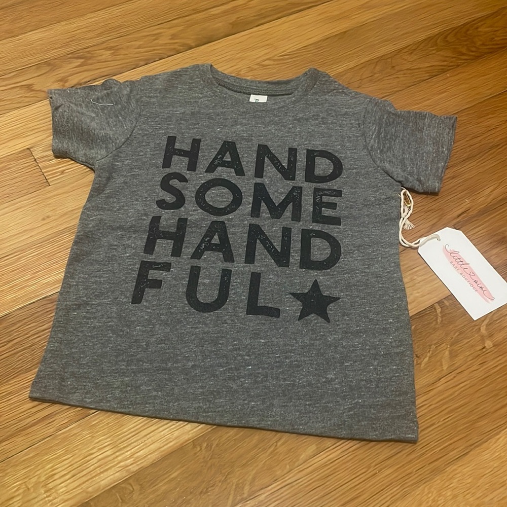 Toddler Boy Gray T-Shirt - Handsome Handful